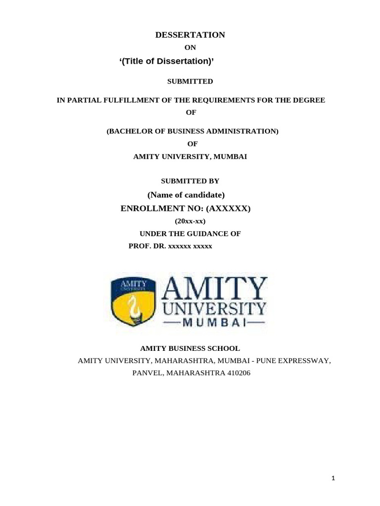 Dissertation Submission for BBA Degree | PDF