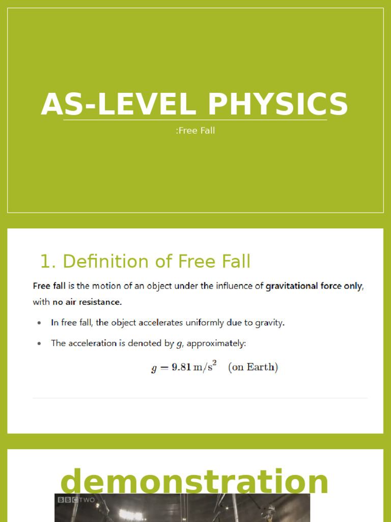 Understanding Free Fall in Physics | PDF