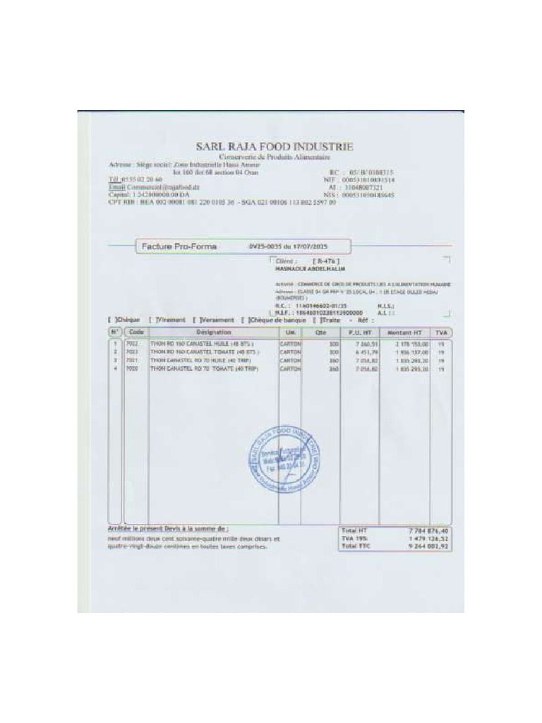 Facture Proforma | PDF