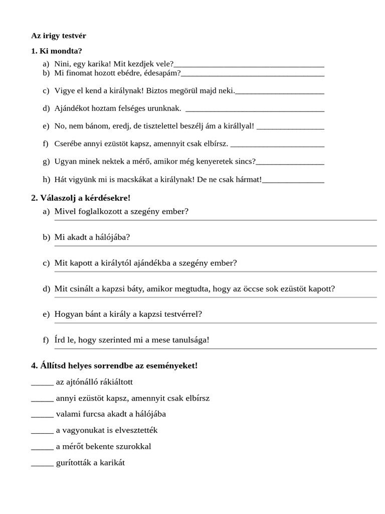 Az Irigy Testvér | PDF