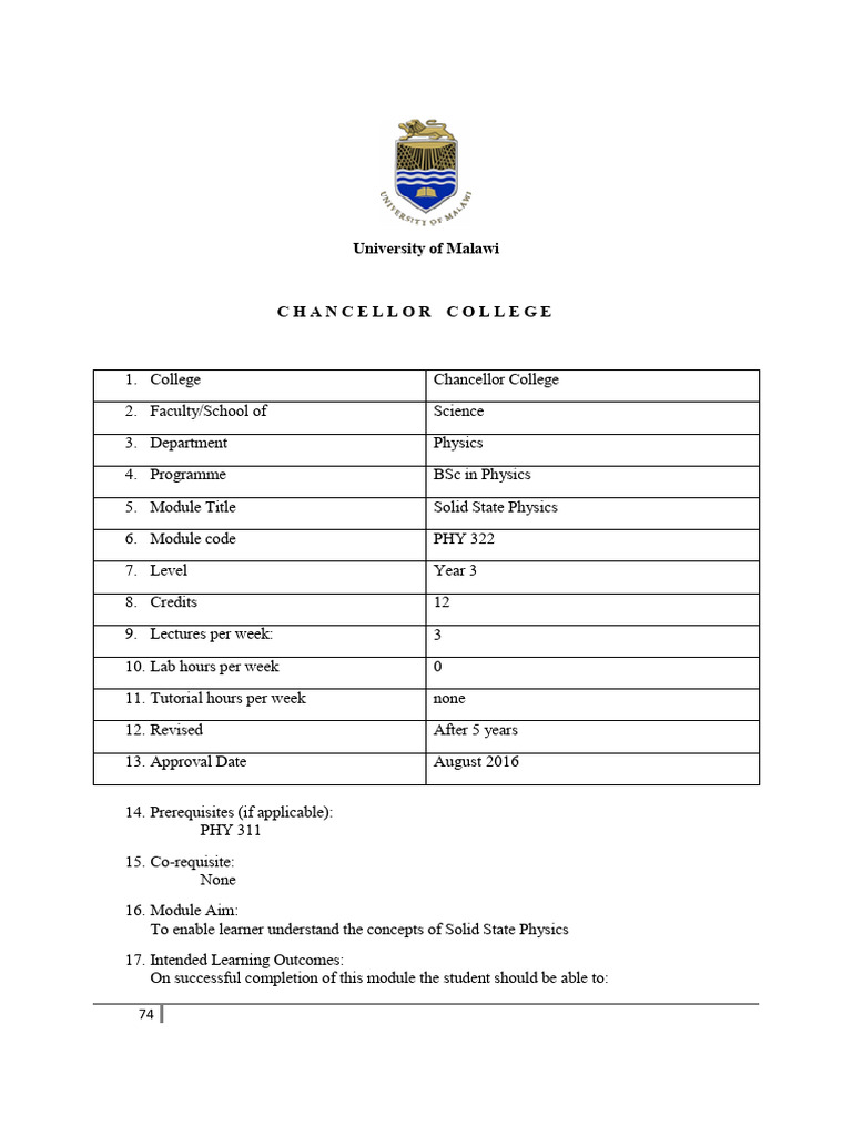 BSc Solid State Physics Module Overview | PDF | Superconductivity ...