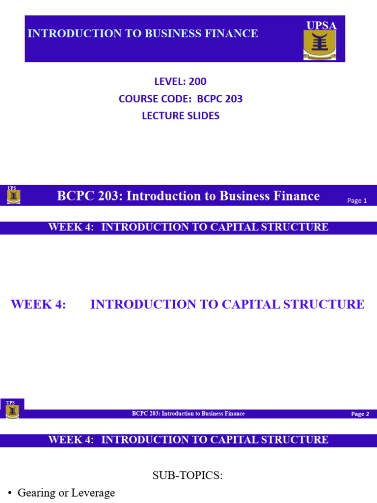 Understanding Capital Structure in Finance | PDF | Capital Structure ...