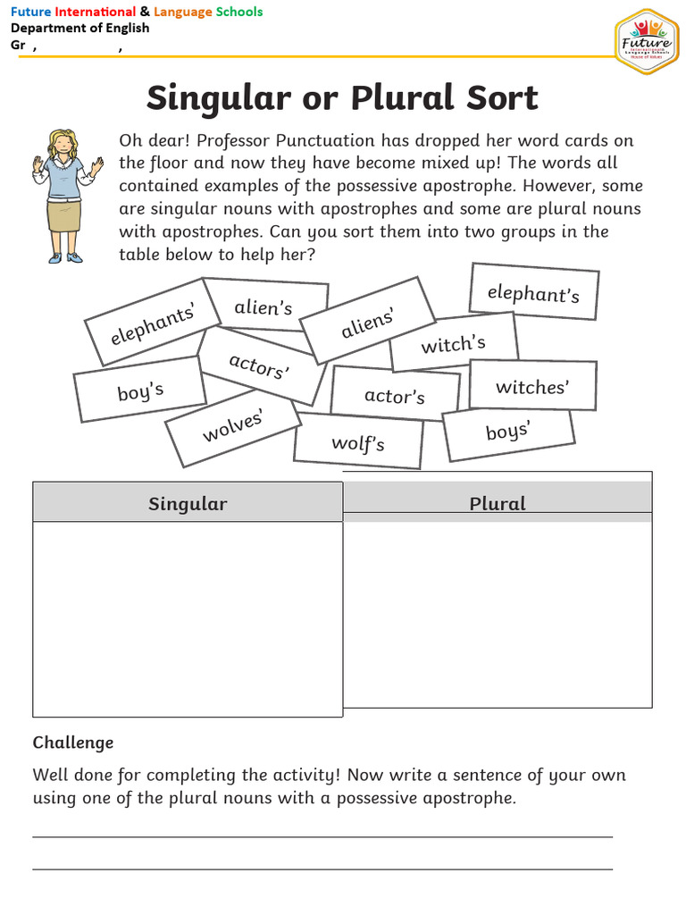 Gr5 Activity | PDF | Plural | Grammatical Number