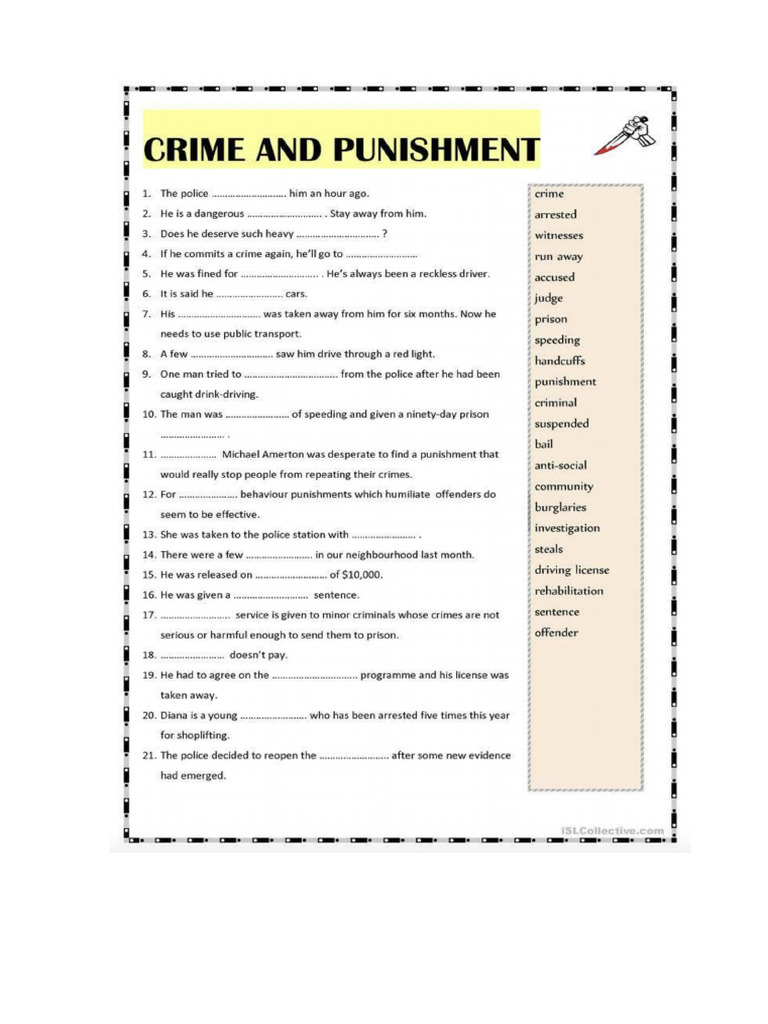 Crime Worksheets | PDF