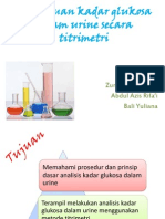 Penentuan Kadar Glukosa Dalam Urine Secara Titrimetri