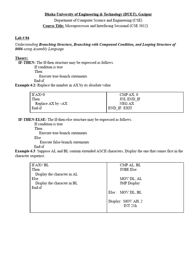 MIS Lab-4 | PDF | Control Flow | Assembly Language