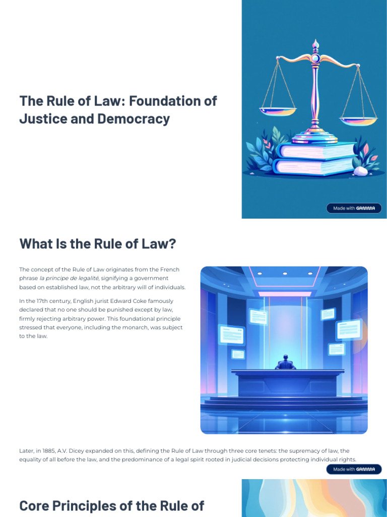 Rule of Law: Key to Justice & Democracy | PDF | Rule Of Law | Governance