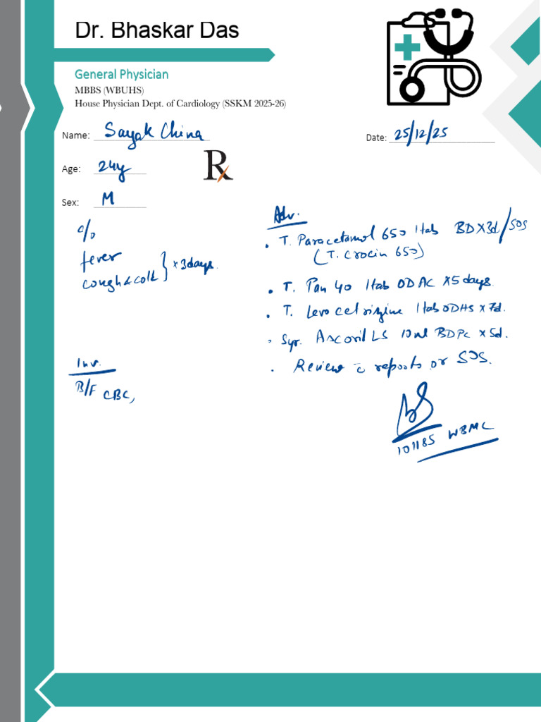 Diagnostician Prescription Template 3 | PDF