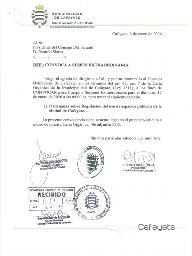 Scan - Nota d.e.m. Solicita Sesión Extraordinaria 12012026 | PDF