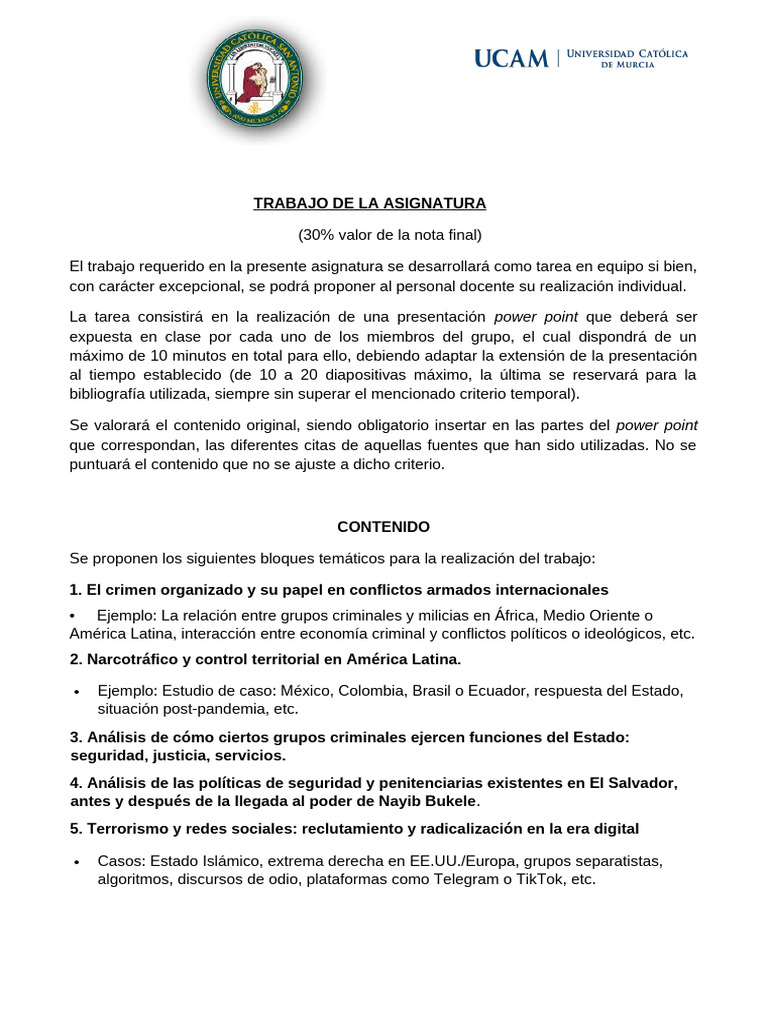 Trabajo de Delincuencia Organizada y Terrorismo | PDF | Estado (política)