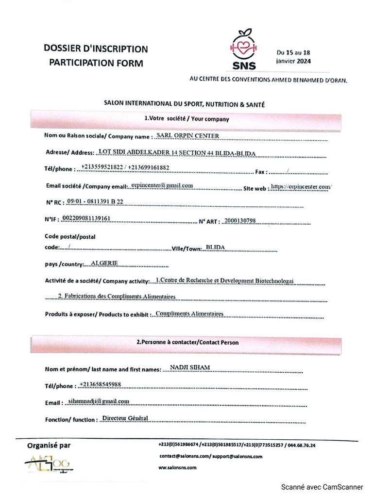 Dossier d'Inscription | PDF
