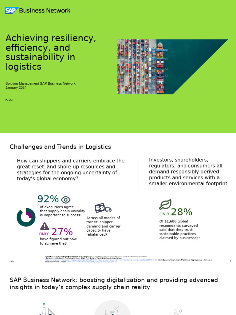 Sustainable Logistics Solutions Overview | PDF | Supply Chain | Logistics