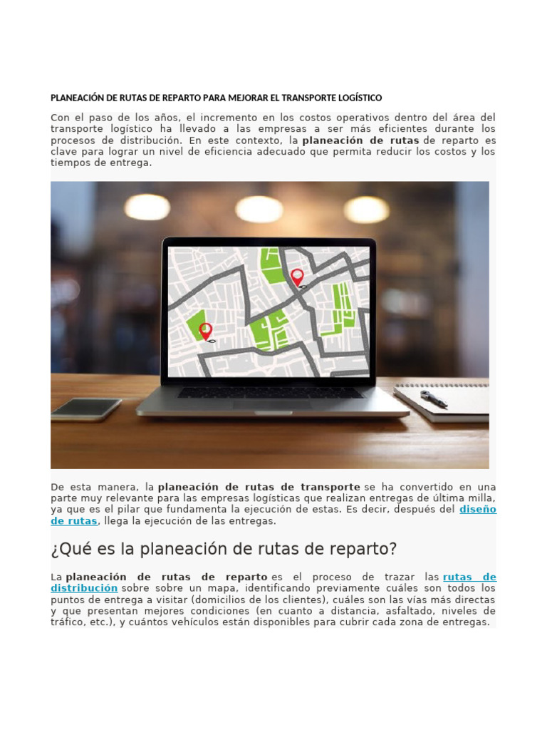 Mejora del Transporte Logístico: Rutas Eficientes | PDF | Logística ...