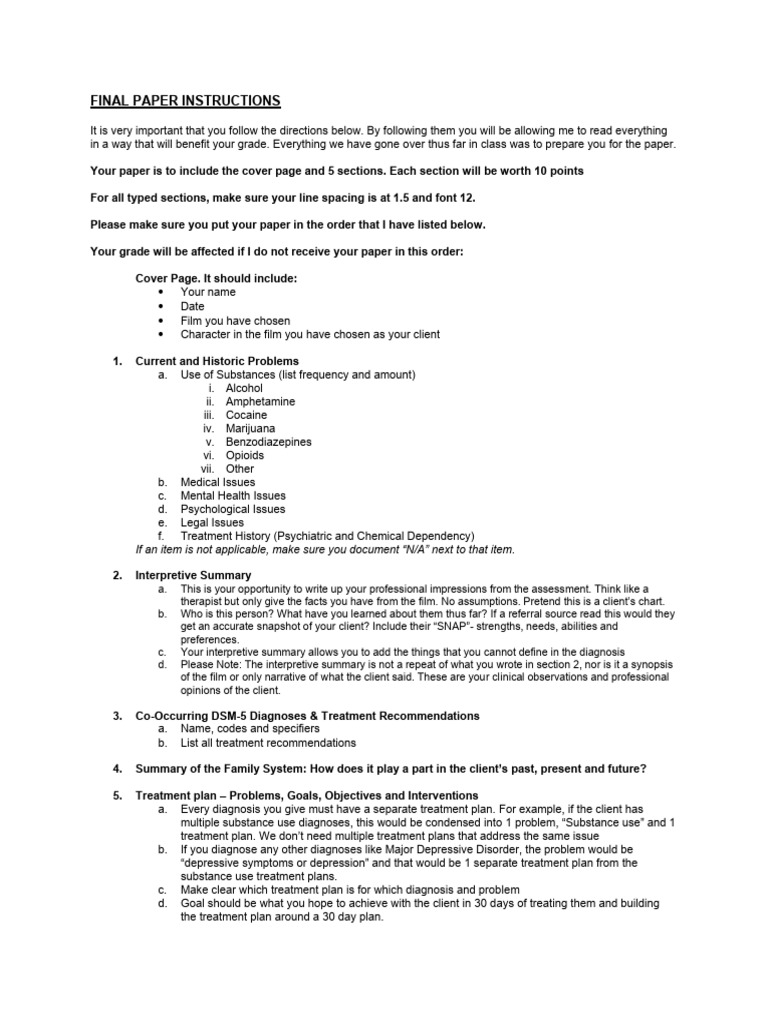 Final Paper Guidelines for Film Analysis | PDF
