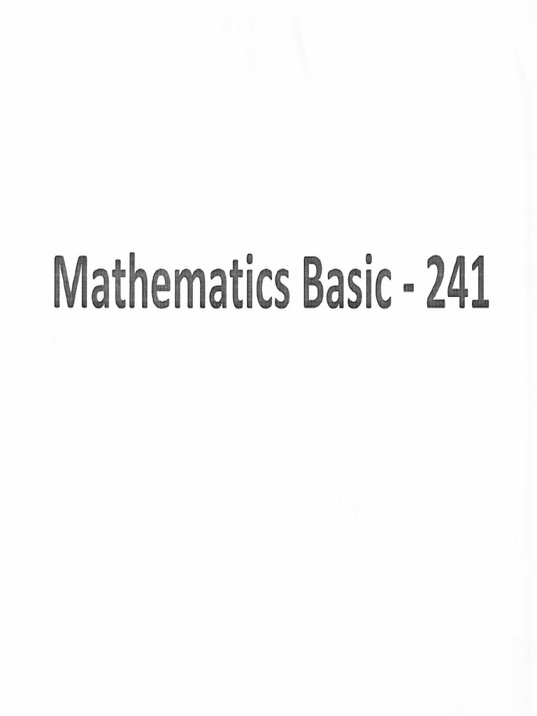 Math Basic | PDF
