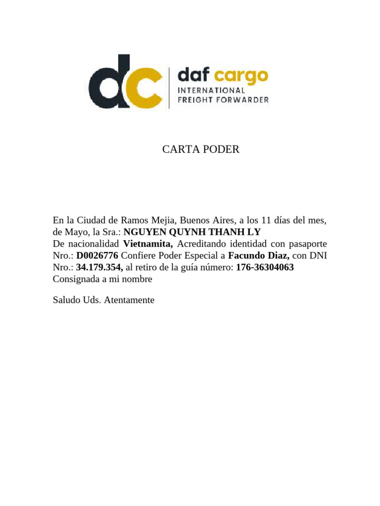 Poder Especial para Retiro de Guía | PDF