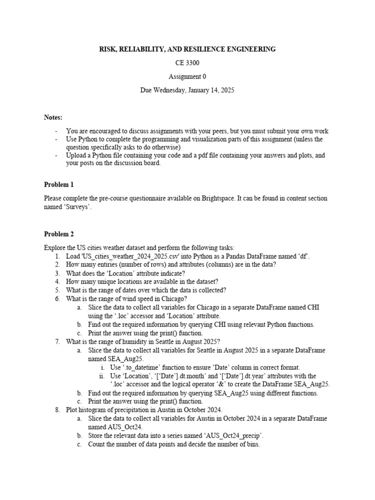 Risk and Reliability Engineering Assignment | PDF | Computing