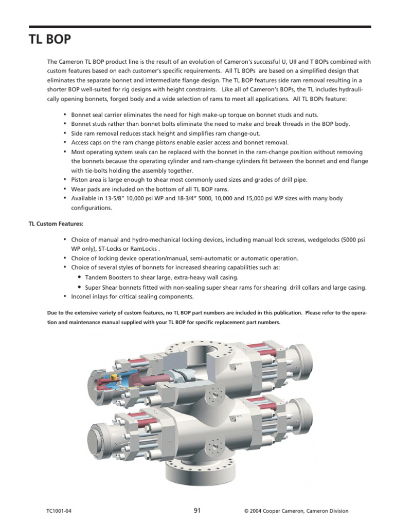 TL BOP Product Overview and Features | PDF | Piston | Valve