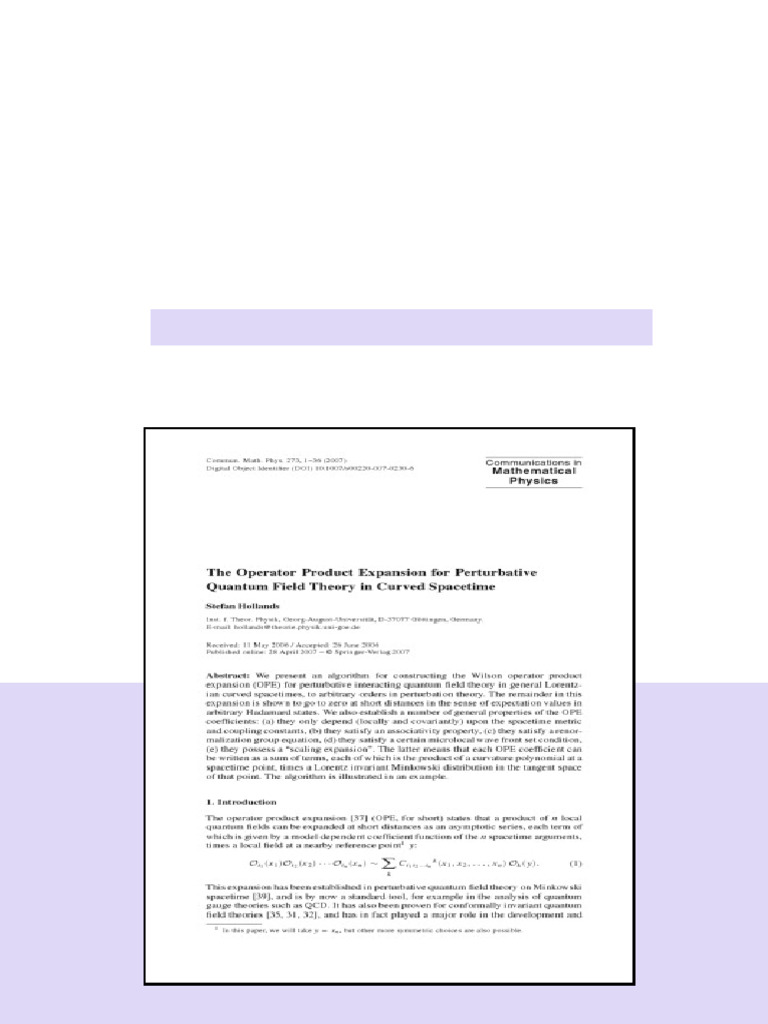 Communications In Mathematical Physics Volume 273 M Aizenman Chief ...