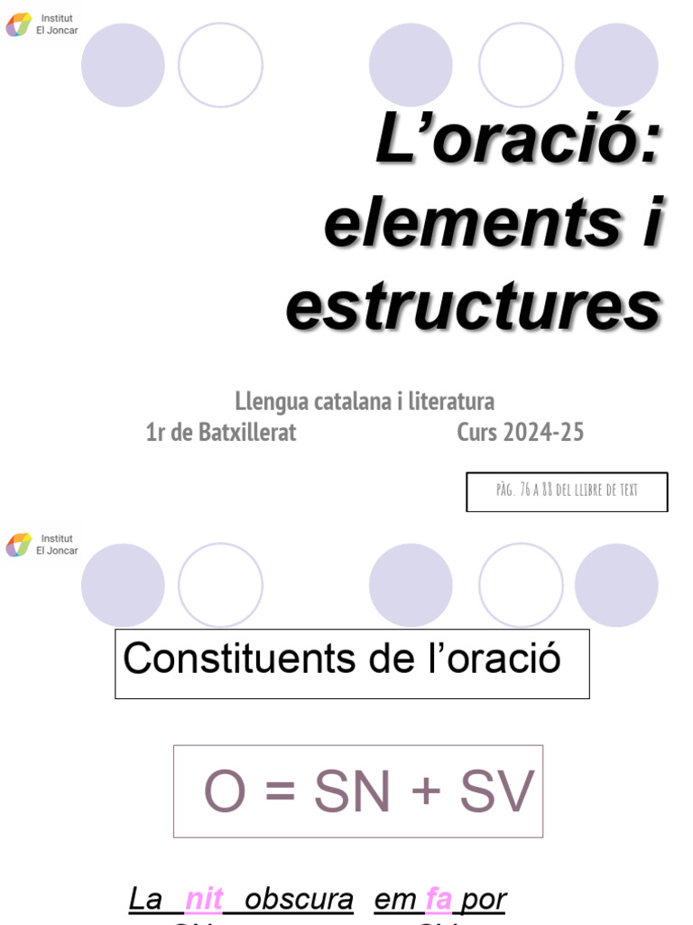 2. L'oració: elements i estructures | PDF