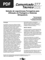 Seleção de Leguminosas Forrageiras para Sistemas Silvipastroris