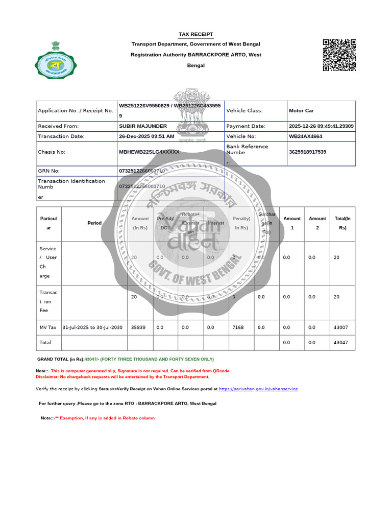 Https Vahan.parivahan.gov ...