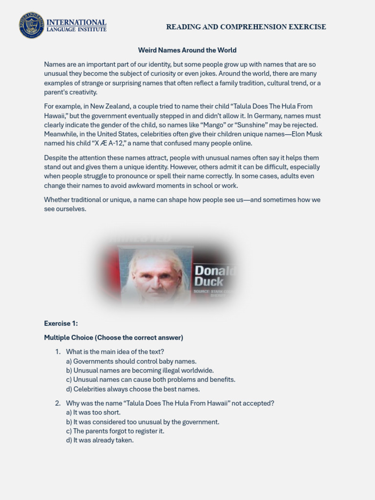 Unusual Names and Their Impact | PDF | Behavioural Sciences