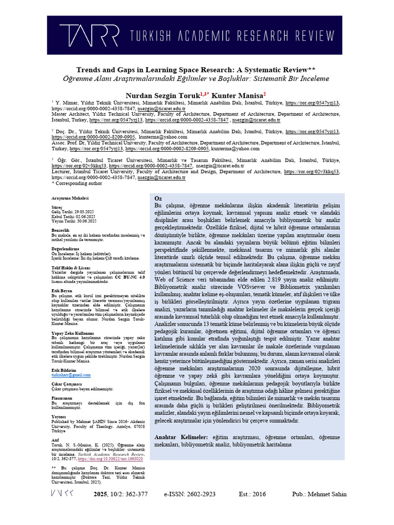 Trends and Gaps in Learning Space Research A Systematic Review | PDF