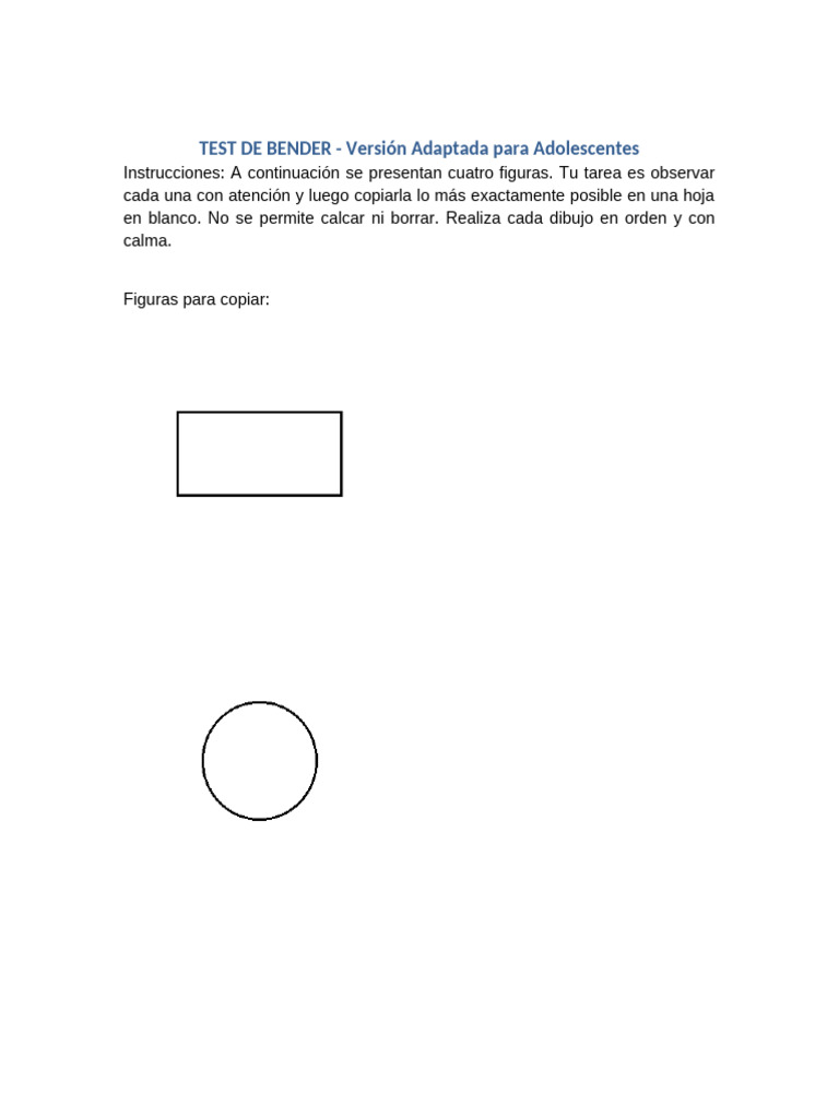 Test de Bender para Adolescentes | PDF