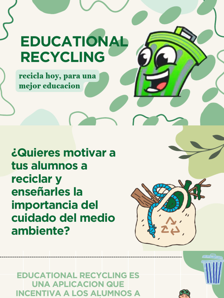 Presentación Reciclaje y Medio Ambiente Ilustrado Verde | PDF