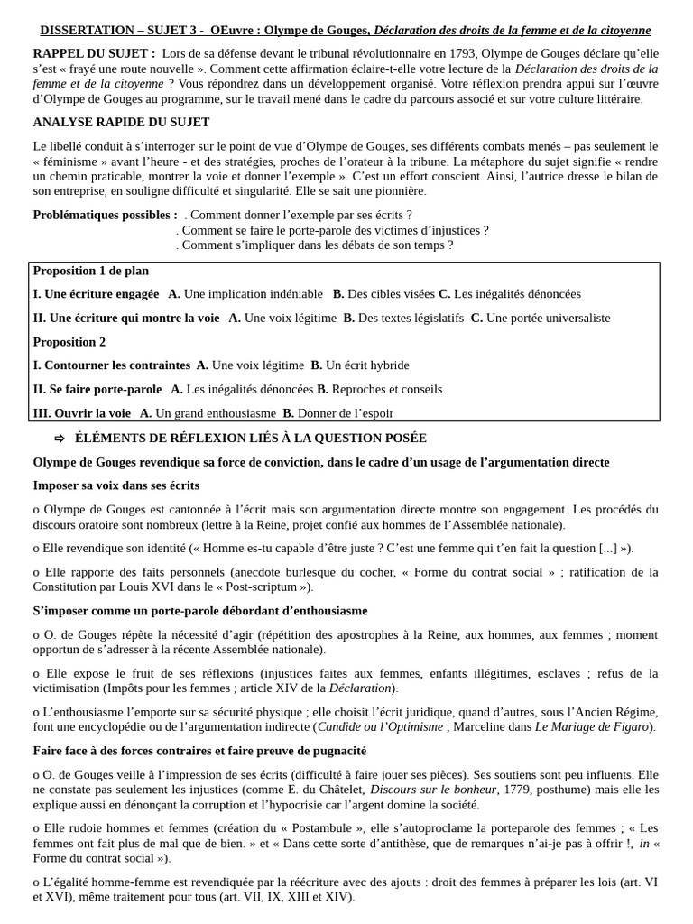 Olympe de Gouges : Voie du féminisme | PDF