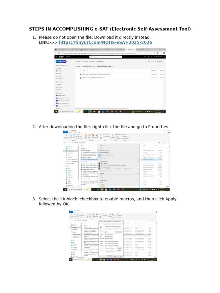 Steps in Accomplishing Esat | PDF