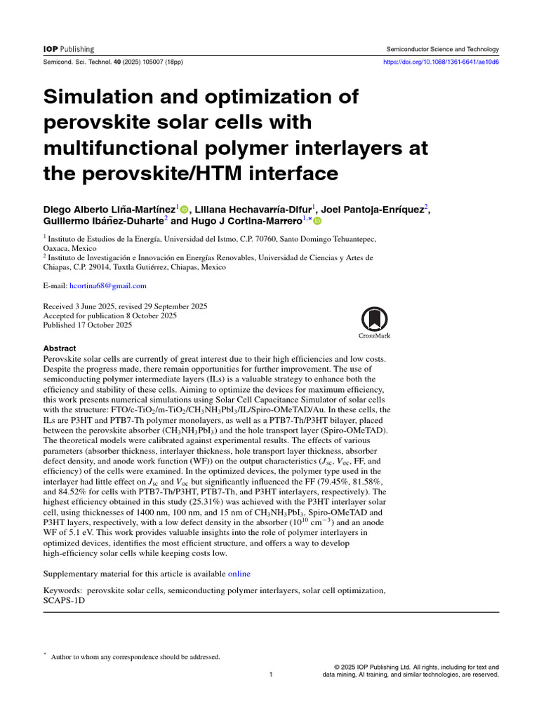 Optimizing Perovskite Solar Cells with Polymers | PDF | Solar Cell ...