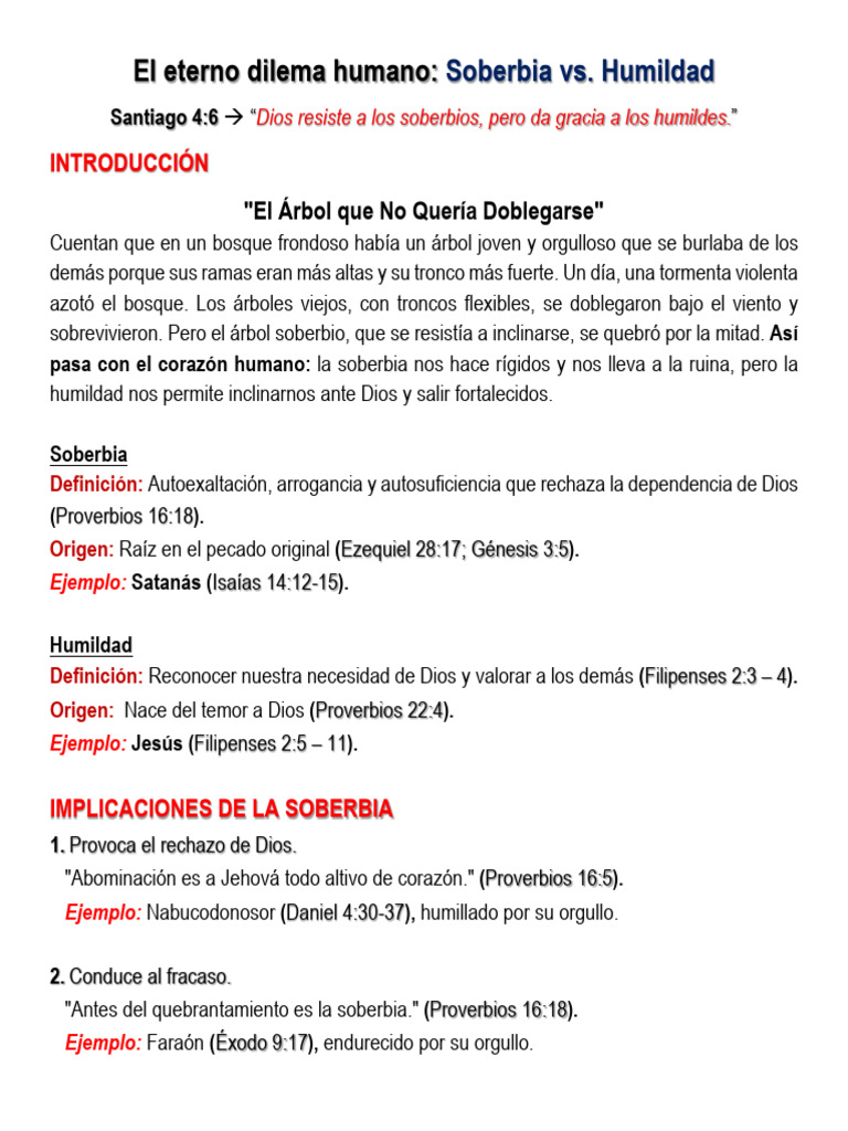 TEMA 3 - SOBERBIA vs. HUMILDAD | PDF | Epístola a los filipenses | Orgullo