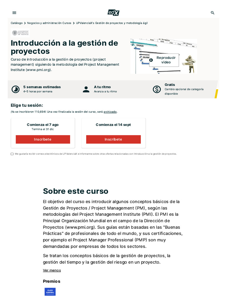 Introducción a la gestión de proyectos _ edX | PDF | Gestión de proyectos