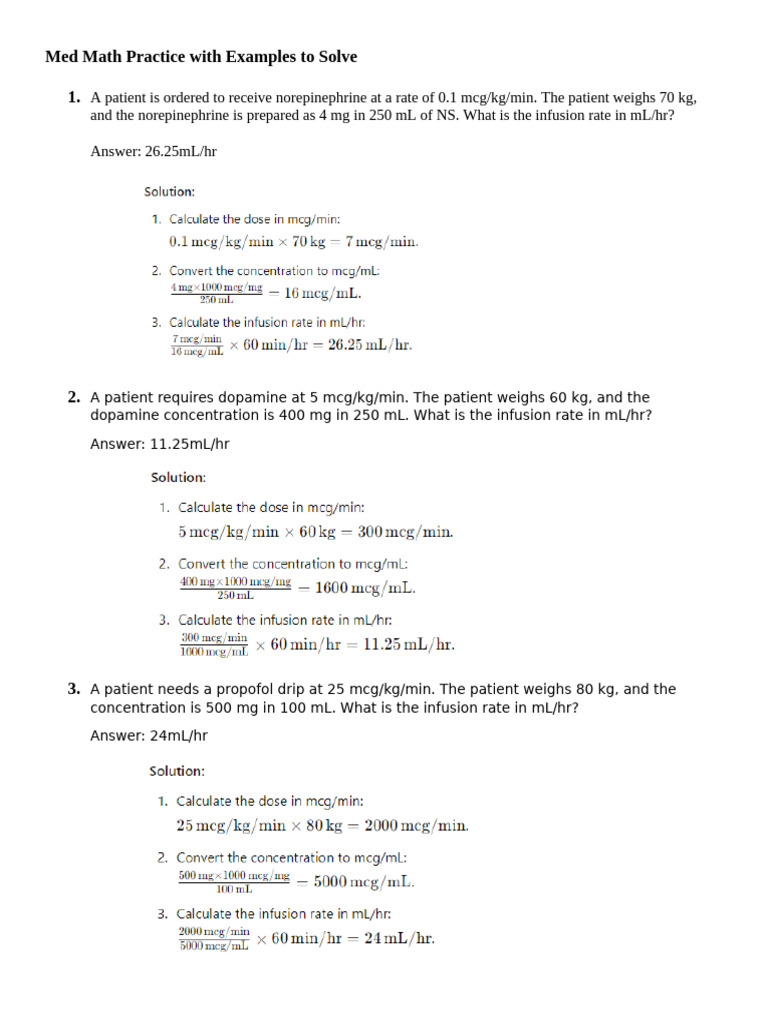 Med Math Practice Examples With Solutions | PDF | Chess Openings | Chess