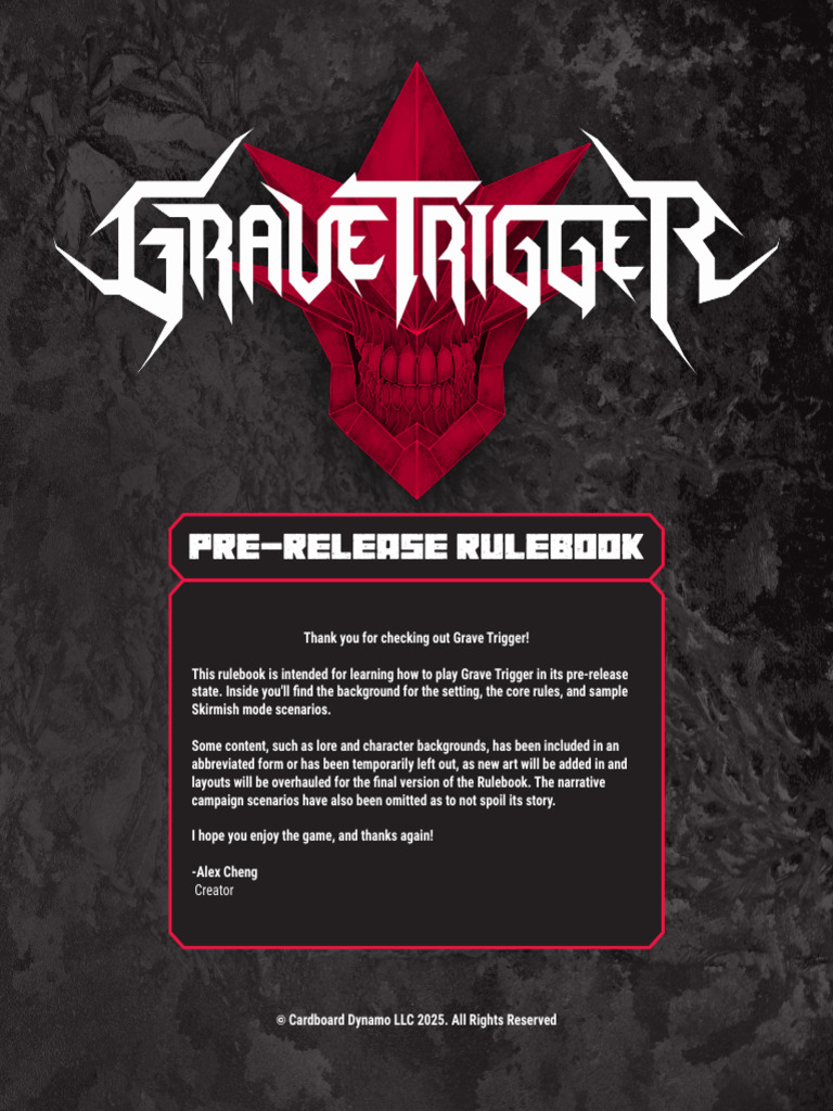 Grave Trigger Pre-Release Rulebook Spreads | PDF