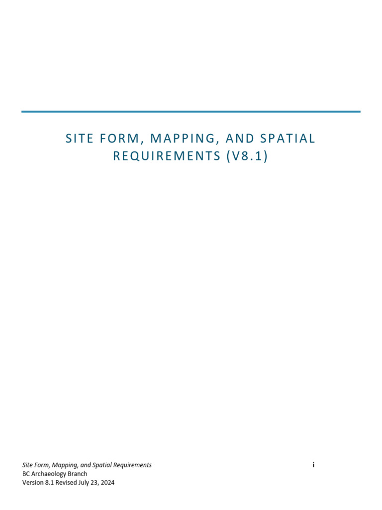 BC Archaeology Site Form Guidelines | PDF | Archaeology | Geographical ...