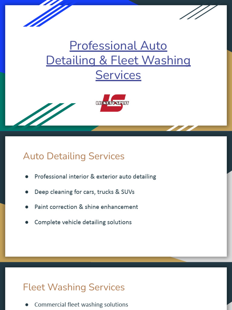 Professional Auto Detailing & Fleet Washing Services | PDF