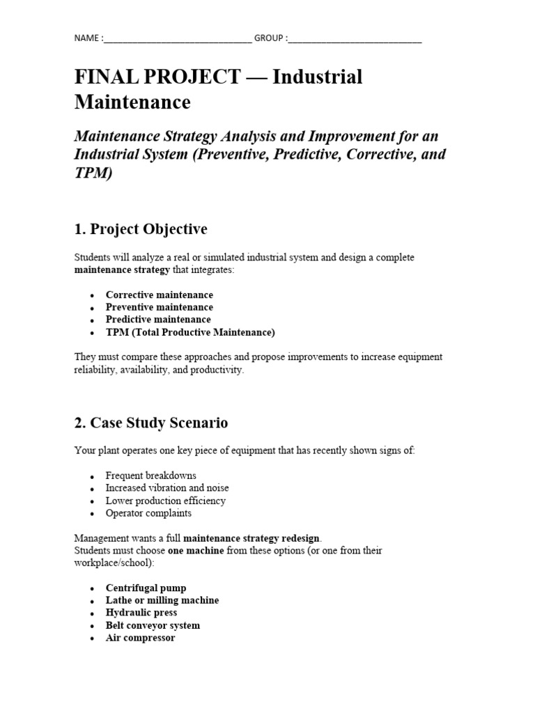 Industrial Maintenance Strategy Analysis | PDF | Mechanical Engineering ...