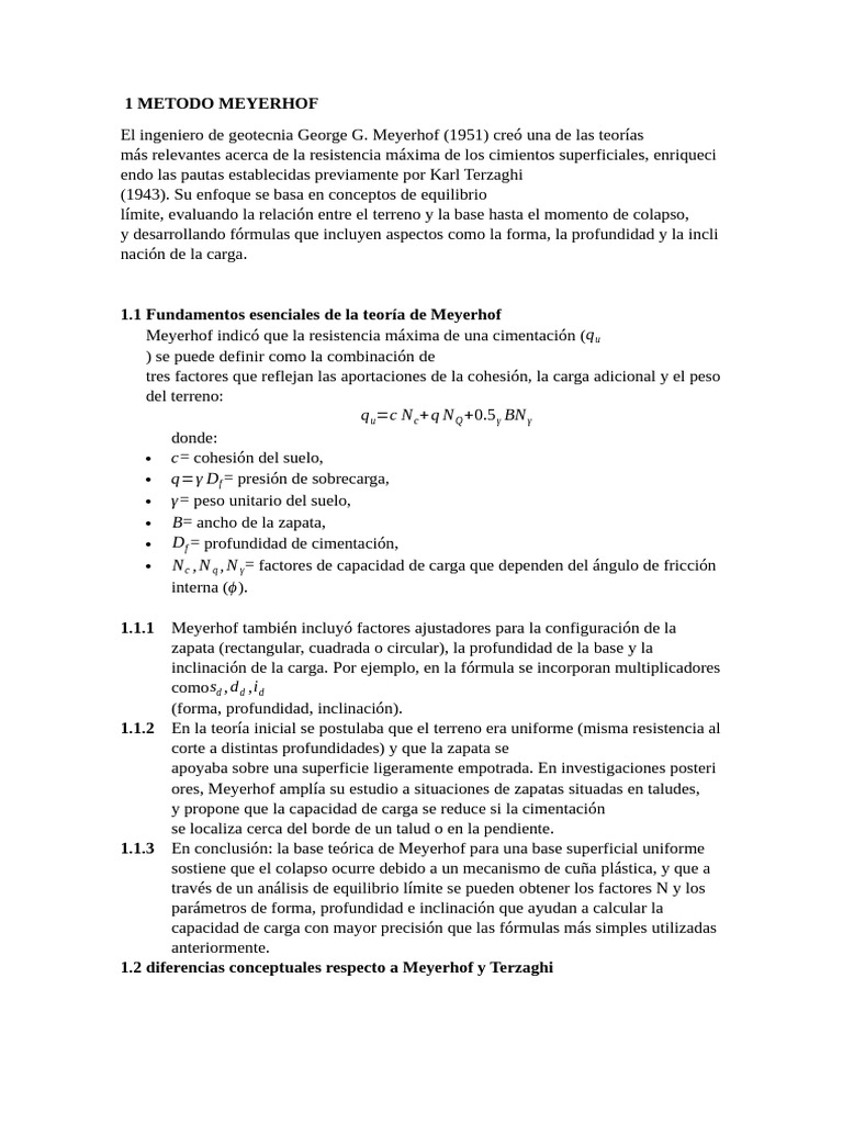 Método Meyerhof en Cimentaciones | PDF | Fundación (Ingeniería)