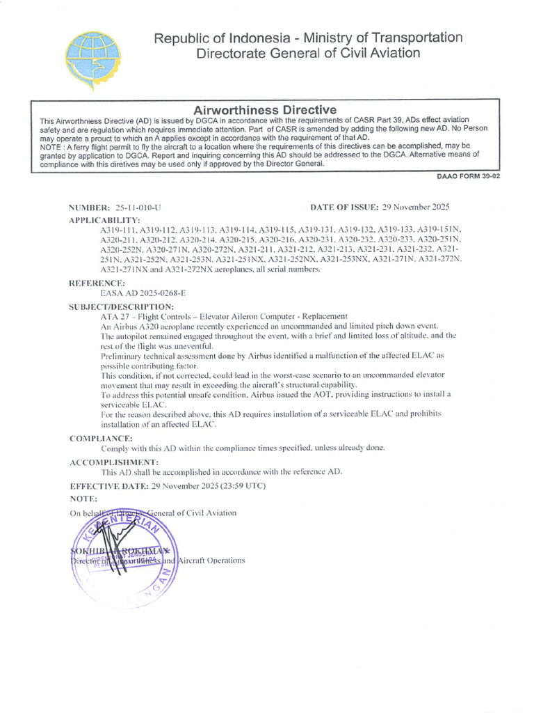 29112025_Airworthiness Directive This Airworthniess Directive (A | PDF