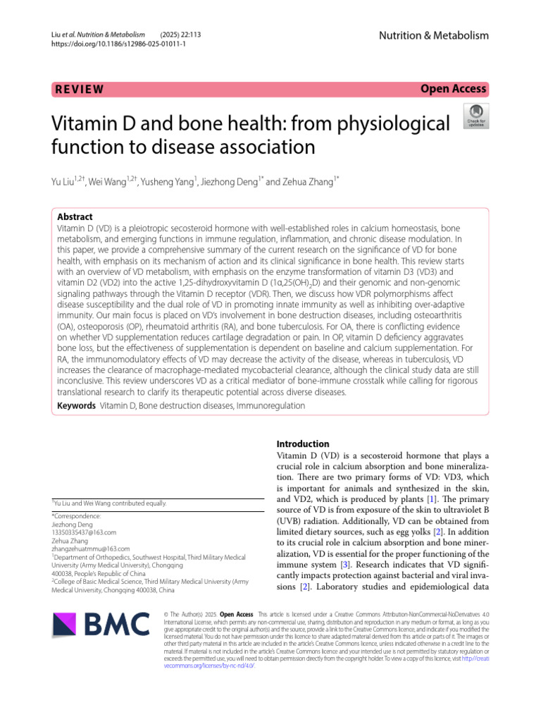 Vitamin D's Role in Bone Health | PDF | Vitamin D | Bone
