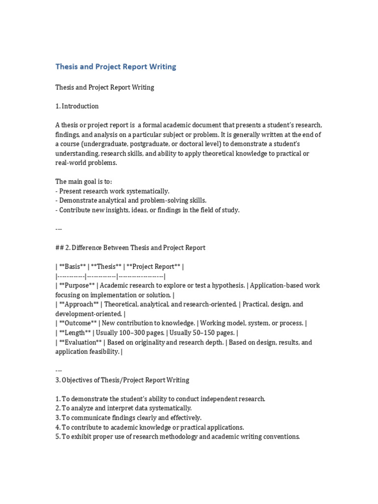 Thesis and Project Report Writing Guide | PDF | Thesis | Methodology