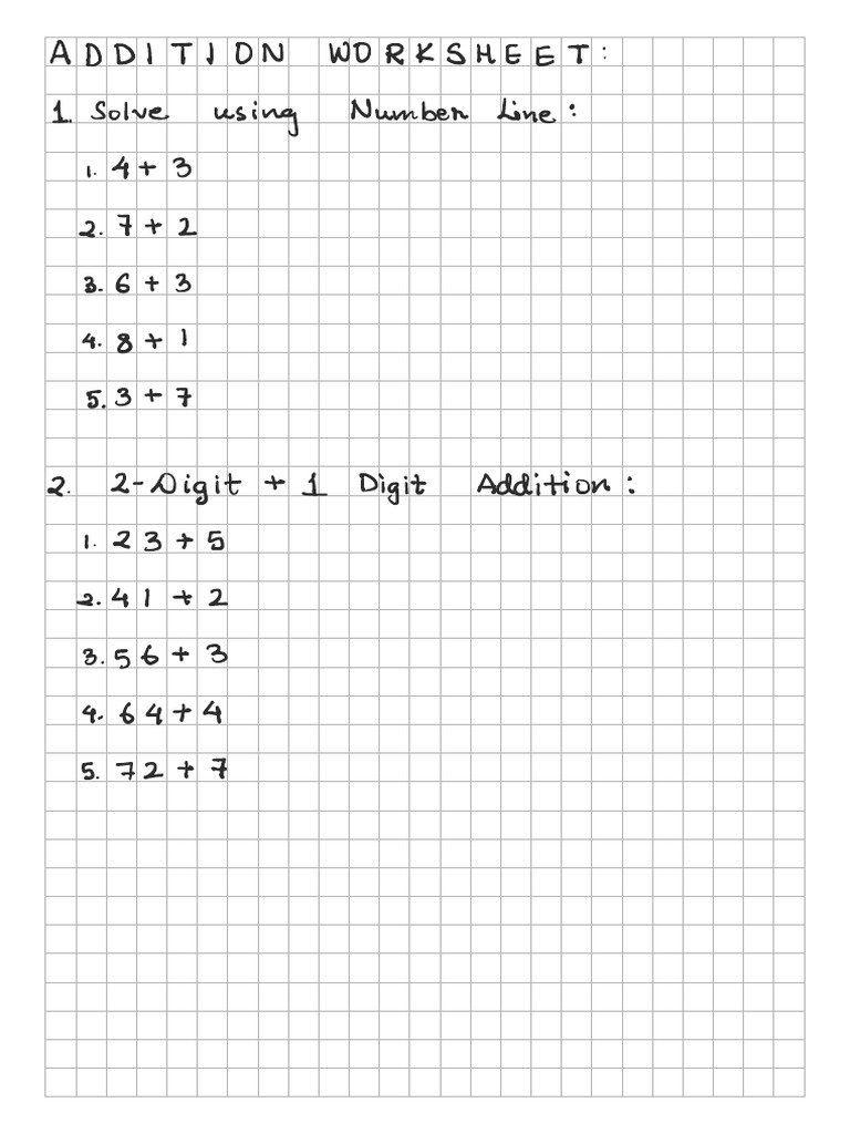 Addition Worksheet | PDF