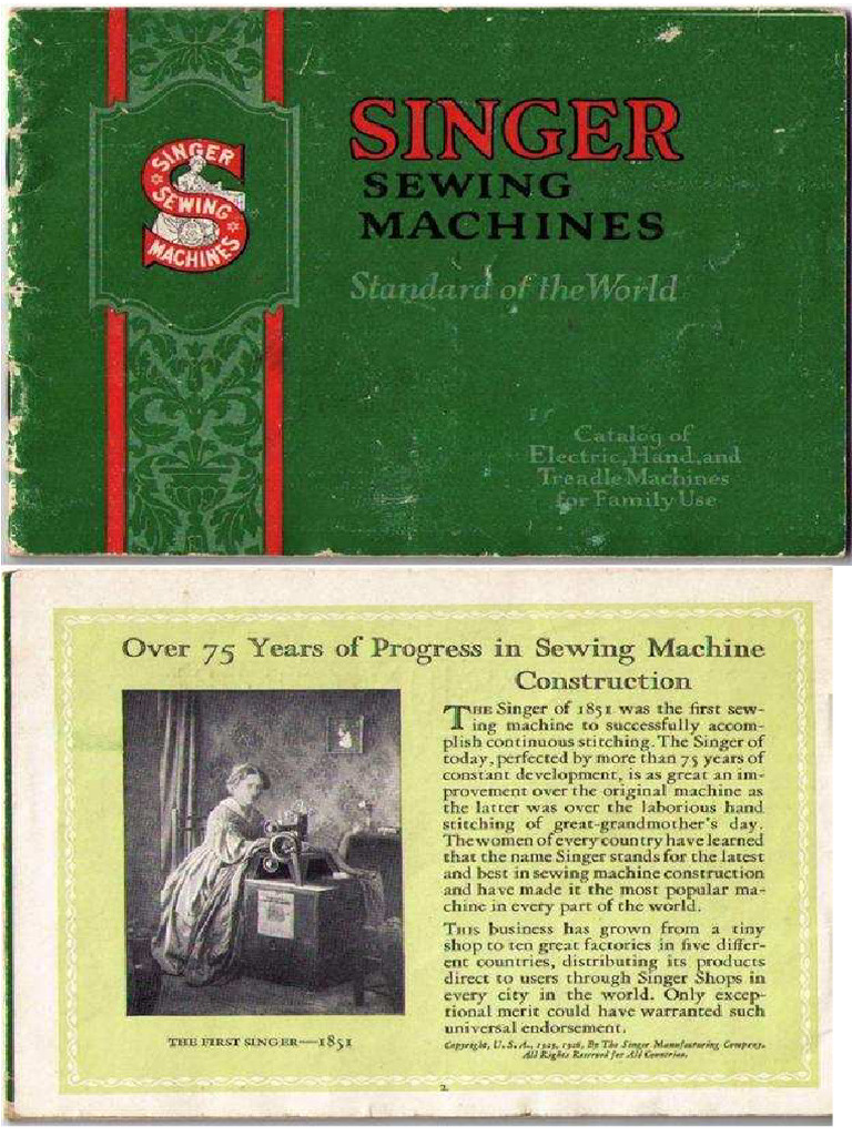 Singer Sewing Machines 1926 Catalog | PDF | Machines | Textile Arts