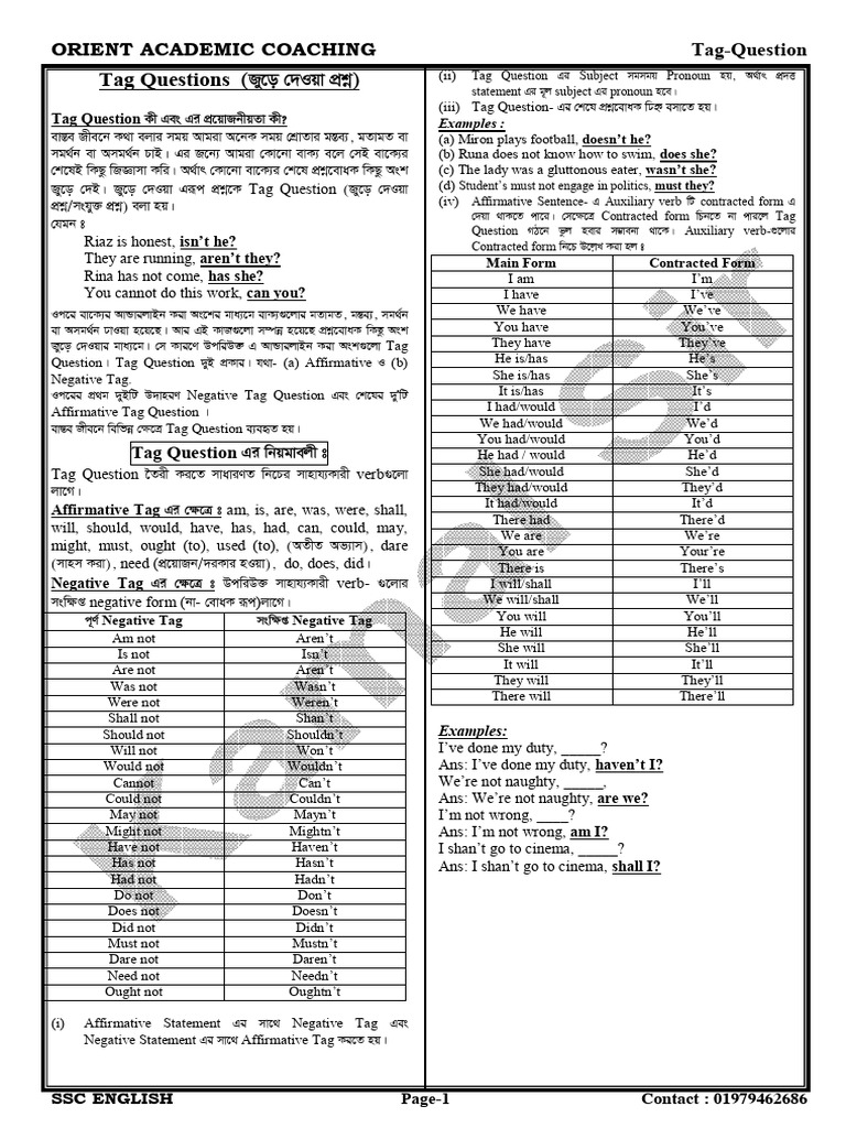 09. Tag - Question | PDF | Grammar | Syntax