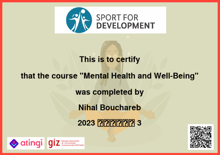 Mental Health Course Completion Certificate | PDF