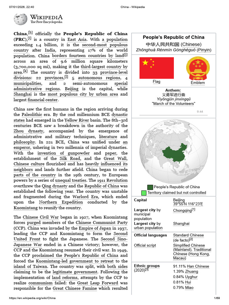 Overview of China: History and Facts | PDF | China | World Politics