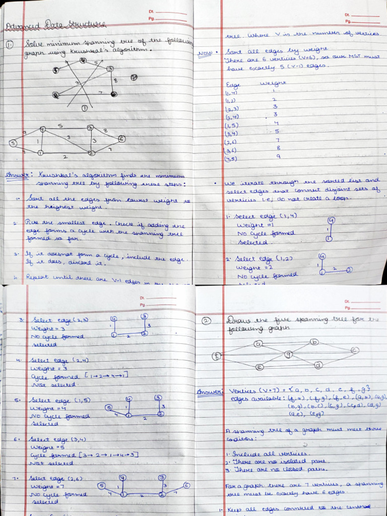 Minimum Spanning Tree Algorithm Guide | PDF